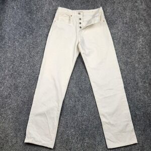 Nili Lotan Jeans Womens 25 Sand White Archer High Rise Button Fly Denim‎